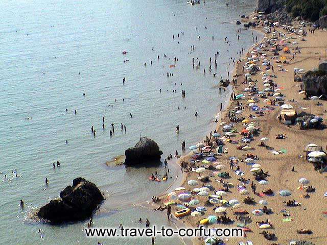 MYRTIOTISSA BEACH - The bay of Myrtiotissa beach.