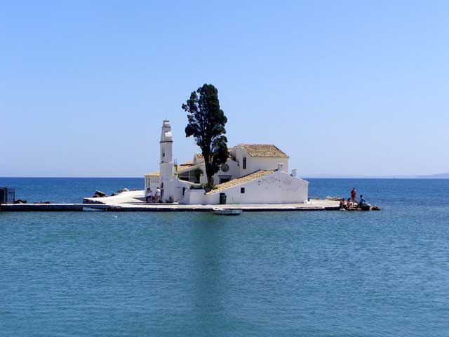 A measure of heaven - It is the small 17th century Panaghia Vlachernes monastery near the Kanoni promontory in Kerkyra.