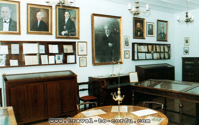 SOLOMOS MUSEUM - Main room of the Museum on the second floor, where the poet's desk is to be seen.