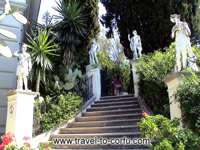 The statues of the Olympian Gods, reveal the love of Sissy for the Greek mythology. CORFU PHOTO GALLERY - ACHILLION STATUES OF OLYMPIAN GODS