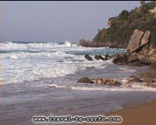 MYRTIOTISSA - A view of the beautiful sandy beach of Myrtiotissa.