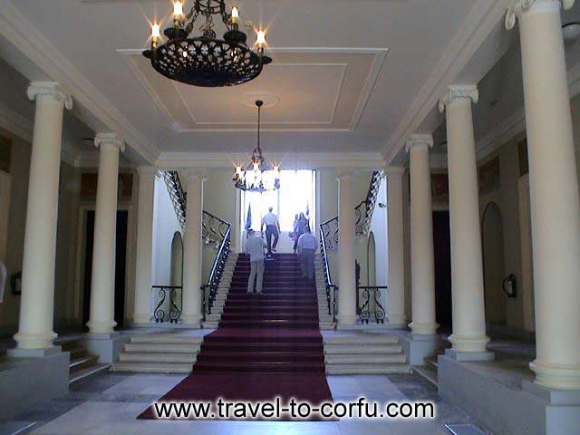 ANAKTORA - SAINT MICHAEL AND GEORGE PALACE - The imposing scale that leads to the first floor of the palace.
